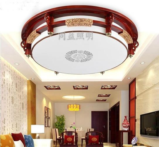 照明廠提供的現(xiàn)代中式燈吸頂 圓形木藝,羊皮燈客廳燈臥室節(jié)能燈飾產(chǎn)品